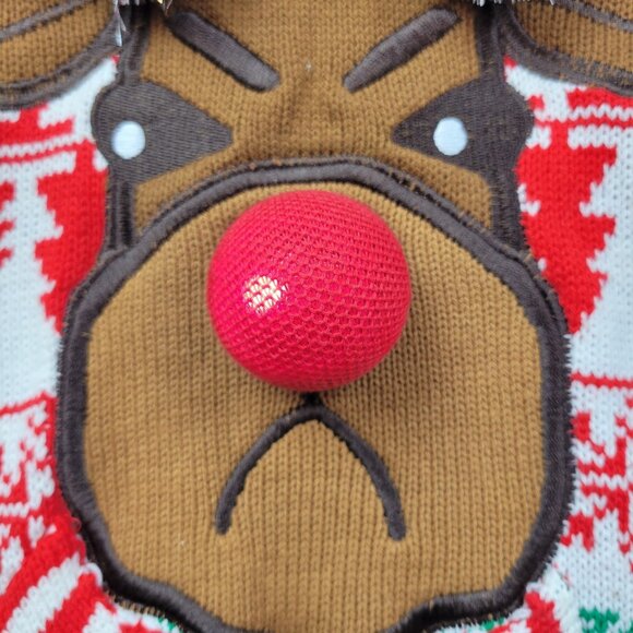 Spencers Workshop Christmas Ugly Sweater Deer Reindeer Mens Large Light Up - Picture 8 of 16